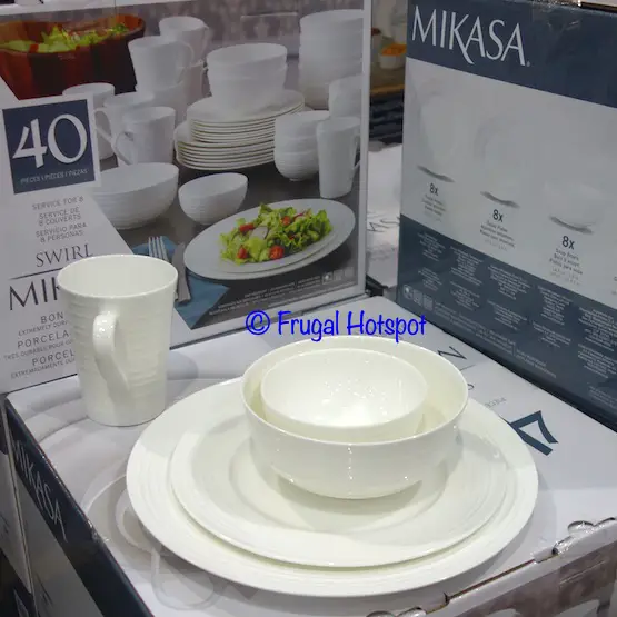 Mikasa Swirl Bone China 40-Piece Set | Costco Display