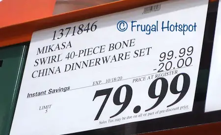 Mikasa Swirl Bone China 40-Piece Set | Costco Sale Price