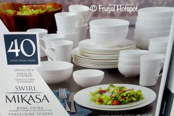 Mikasa Swirl Bone China 40-Piece Set | Costco