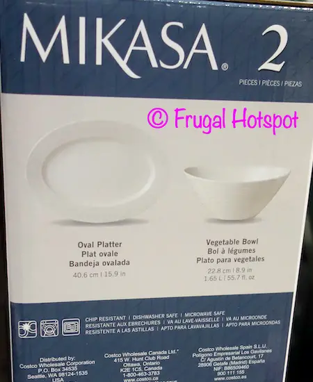 Mikasa Swirl Platter and Serving Bowl Dimensions | Costco