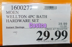 Moen Wellton 4-Piece Bath Accessory Kit | Costco Sale Price