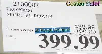 Pro-Form Sport RL Smart Rower | Costco Sale Price
