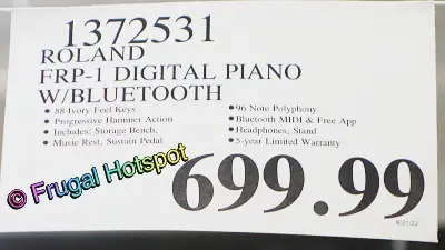 Roland FRP-1 Digital Piano Bundle | Costco Price