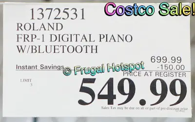 Roland FRP-1 Digital Piano Bundle | Costco Sale Price