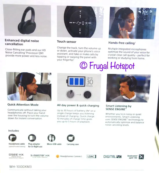 Sony Noise Canceling Wireless Headphones (WH-1000Xm3) Description | Costco