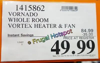 Vornado Whole Room Heater | Costco Sale Price