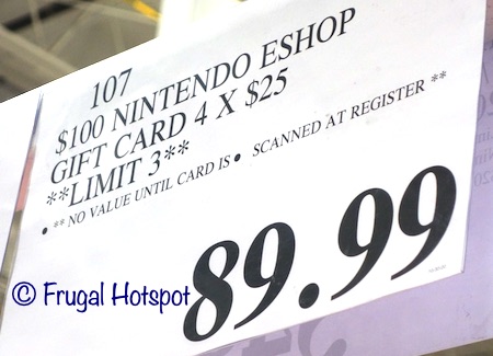 $100 Nintendo eShop Gift Card Set | Costco Price