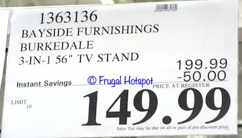 Bayside Furnishings Burkedale 3-in-1 TV Stand | Costco Sale Price