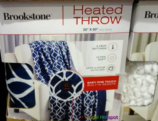 Brookstone Heated Throw | blue and white | Costco