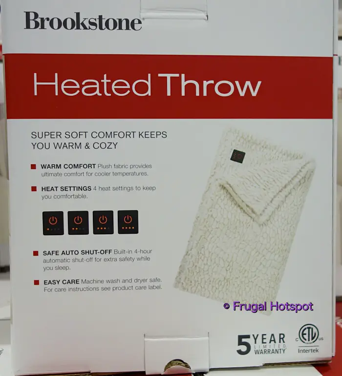 Brookstone Heated Throw | details | Costco