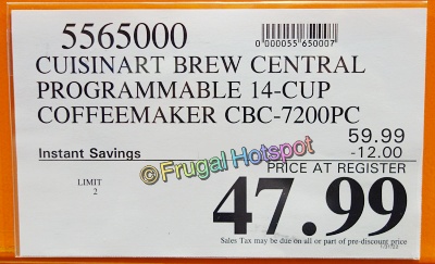 Cuisinart Brew Central Coffeemaker | Costco Sale Price