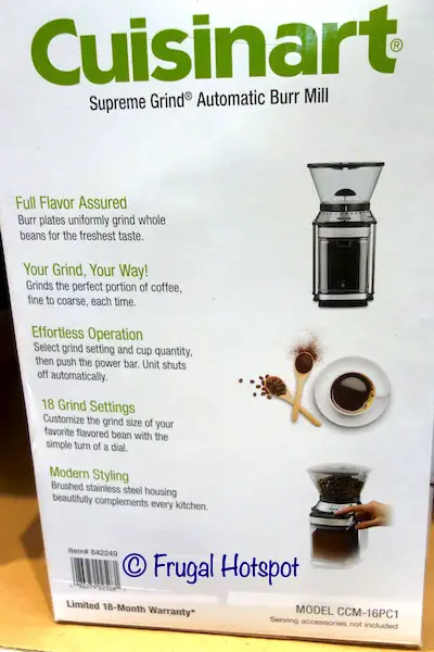 Cuisinart Supreme Grind Automatic Burr Mill info | Costco