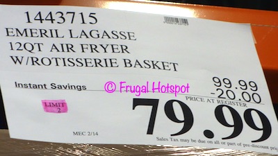 Emeril Lagasse AirFryer Pro | Costco Sale Price