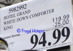 Hotel Grand White Down Comforter King | Costco Sale Price