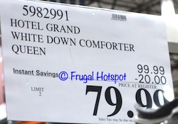 Hotel Grand White Down Comforter Queen | Costco Sale Price