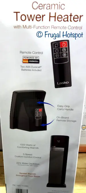Lasko Ceramic Tower Heater Description | Costco