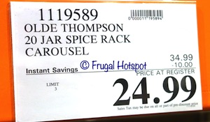 Olde Thompson 20 Spice Rack | Costco Sale Price