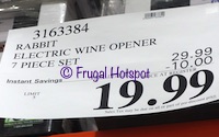 Rabbit Electric Wine Set Details | Costco Sale Price