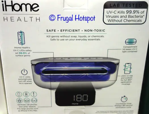 iHome Health UV-C Sanitizer Alarm Clock Description | Costco