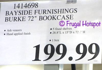 Bayside Furnishings Burke 72 Bookcase | Costco Price