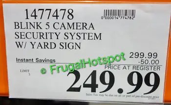 Blink Smart Home Security Cameras 5-Piece | Costco Sale Price