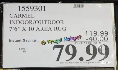 Carmel 7'6 x 10' Indoor : Outdoor Area Rug | Costco Sale Price