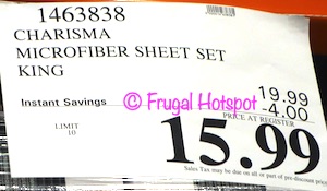 Charisma Microfiber Sheet Set King | Costco Sale Price