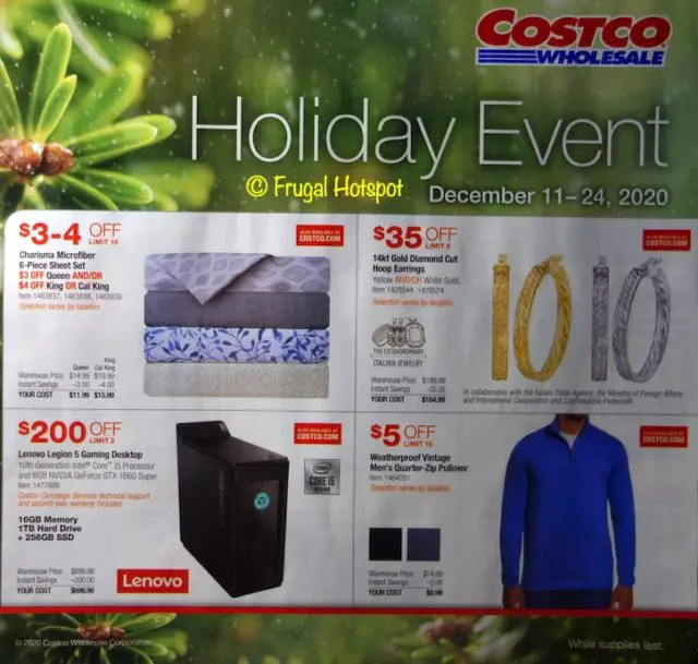 Costco Holiday Event Sale! December 1124, 2020