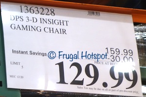 DPS 3D Insight Gaming Chair with Adjustable Headrest | Costco Sale Price