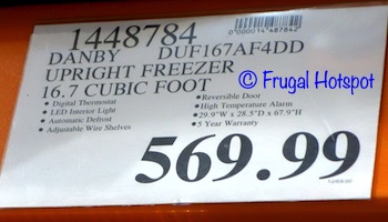 Danby 16.7 Cu Ft Upright Freezer | Costco Price
