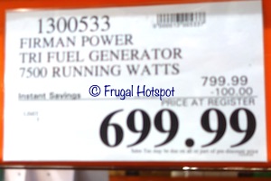 Firman Tri Fuel Generator 7500 Running Watts | Costco Sale Price