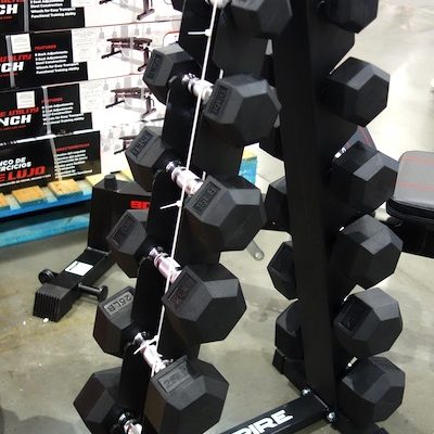 Inspire Dumbbell Set with Rack | Costco Display