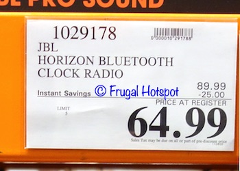 JBL Horizon Clock Radio | Costco Sale Price