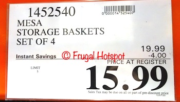 Mesa Storage Basket | Costco Sale Price