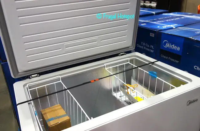 Midea 7 cu ft Chest Freezer Interior | Costco Display