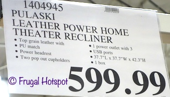 Pulaski Leather Home Theater Power Recliner | Costco Price