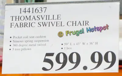 Thomasville Fabric Swivel Chair | Costco Price