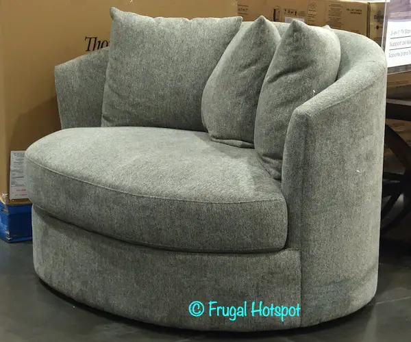 Thomasville Fabric Swivel Chair with Pillows | Costco Display