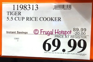 Tiger 5.5 Cup Rice Cooker | Costco Sale Price