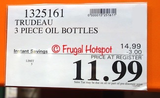 Trudeau Oil and Vinegar Bottle Set | Costco Sale Price