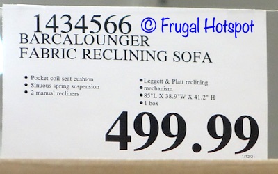 Barcalounger Fabric Reclining Sofa | Costco Price