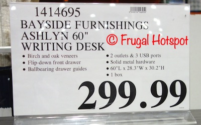 Bayside Furnishings Ashlyn Writing Desk | Costco Price