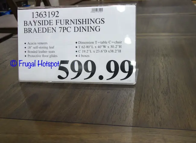 Bayside Furnishings Braeden Dining Set | Costco Price