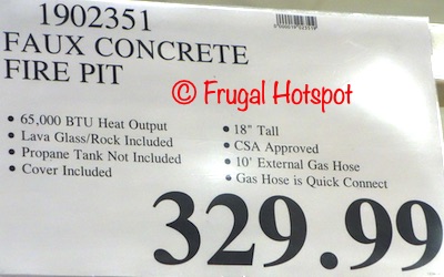 Bond Faux Concrete Gas Fire Pit | Costco Price