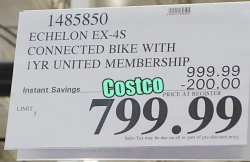 Costco Sale Price | Echelon EX4S Connected Exercise Bike