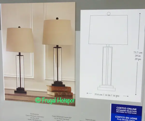 Davidson Glass Table Lamp 2-Pack by Global Direct | Costco