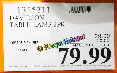 Davidson Glass Table Lamp Set | Costco Sale Price