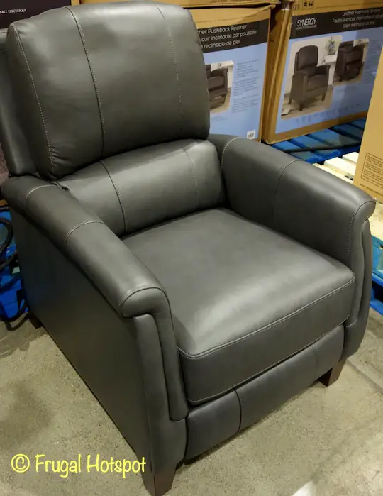 Everlie Leather Pushback Recliner Synergy Home | Costco Display