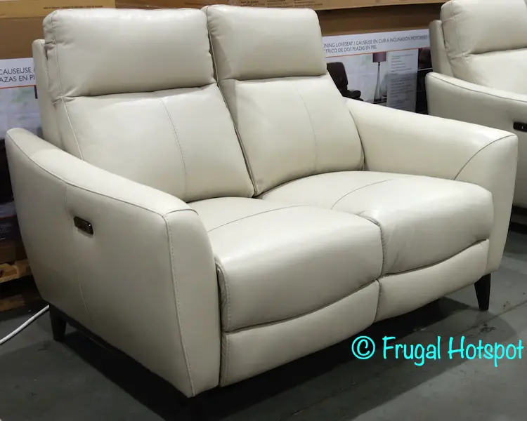 Gilman Creek Crosslin Leather Power Loveseat | Costco Display