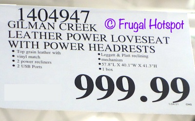 Gilman Creek Crosslin Leather Power Loveseat | Costco price